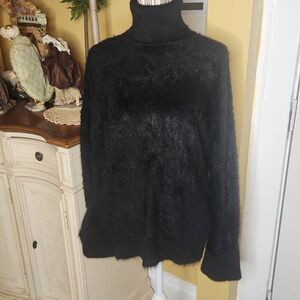 Marjorie black turtleneck sweater women's size M